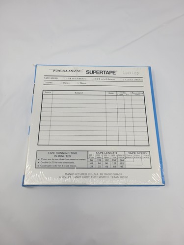Realistic Supertape Blank Reel-to-Reel Tape 7" 1200 feet 44-1878 NEW NOS SEALED - Picture 2 of 2