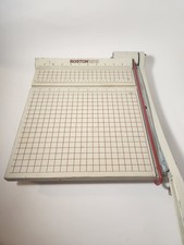 VINTAGE 12" Boston 2612 Cast Iron  Wood Guillotine Paper Cutter Trimmer