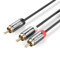2M Subwoofer Y-Kabel Cinch Rca Kabel Koaxial Hifi Audio Kabel 3X Cinch Stecker