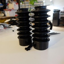  Vintage Bobber Boots Gaiters Fork Bellows Black for Harley Dyna Sportst