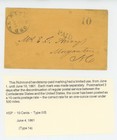 Mr Fancy Cancel CSA STAMPLESS RICHMOND VA MORGANTON NC PAID 10 1861 COVER — photo 1