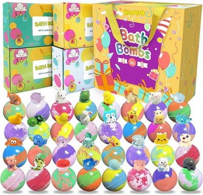 Bath Bombs for Kids with Surprise Inside, 32 Pack Kids Bath Bombs with Land & Se