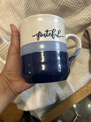 A Set Double Sided 20 oz Coffee/Tea/Drink Mugs with Word Blessed Grateful Dowan 