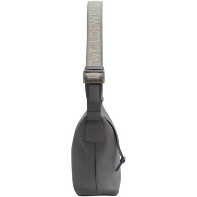 LOEWE Cubi Crossbody Shoulder Bag Calfskin Asphalt Gray