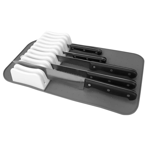 11 Slot Kitchen Knife Storage Mat (Grey/White), By | Kitchen Knife Storage - Picture 4 of 7