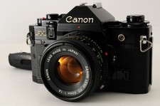 NEAR MINT w/Strap Canon A-1 SLR Film Camera Body FD 50mm F1.8 Lens From J317