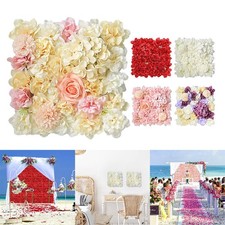 2 Pieces Artificial Flowers Wall Background 3D Flower Wall Panels Wedding Decor