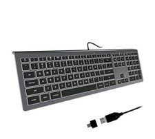 B.FRIENDIT USB Wired Keyboard for Mac w/ White Backlight for iMac, MacBook