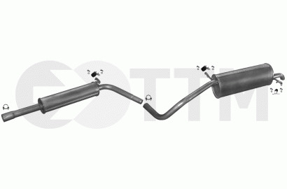 Silencieux d'échappement pour Skoda Fabia Combi 1.2 essence de 2001 à 2005