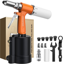 Pneumatic Riveter - 5 Nozzles Pneumatic Rivet Gun, 3924LBF Pulling Heavy-Duty Ai