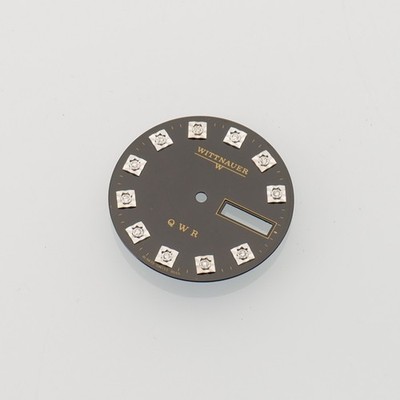 Vintage WITTNAUER QWR GOLD Tone SWISS Day Date Black Dial Quartz Dial ONLY