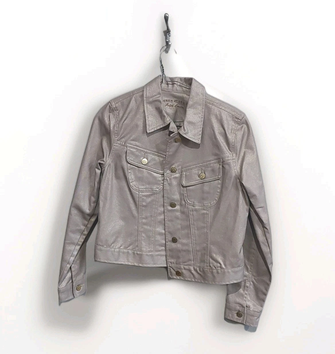 Ralph lauren jeans co denim jacket Metallic Shark Pink Champagne Color PM 36x19