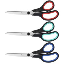 3-Pack 8" Heavy Duty Scissors with Ultra Sharp Blades and Comfort Grip Handle...