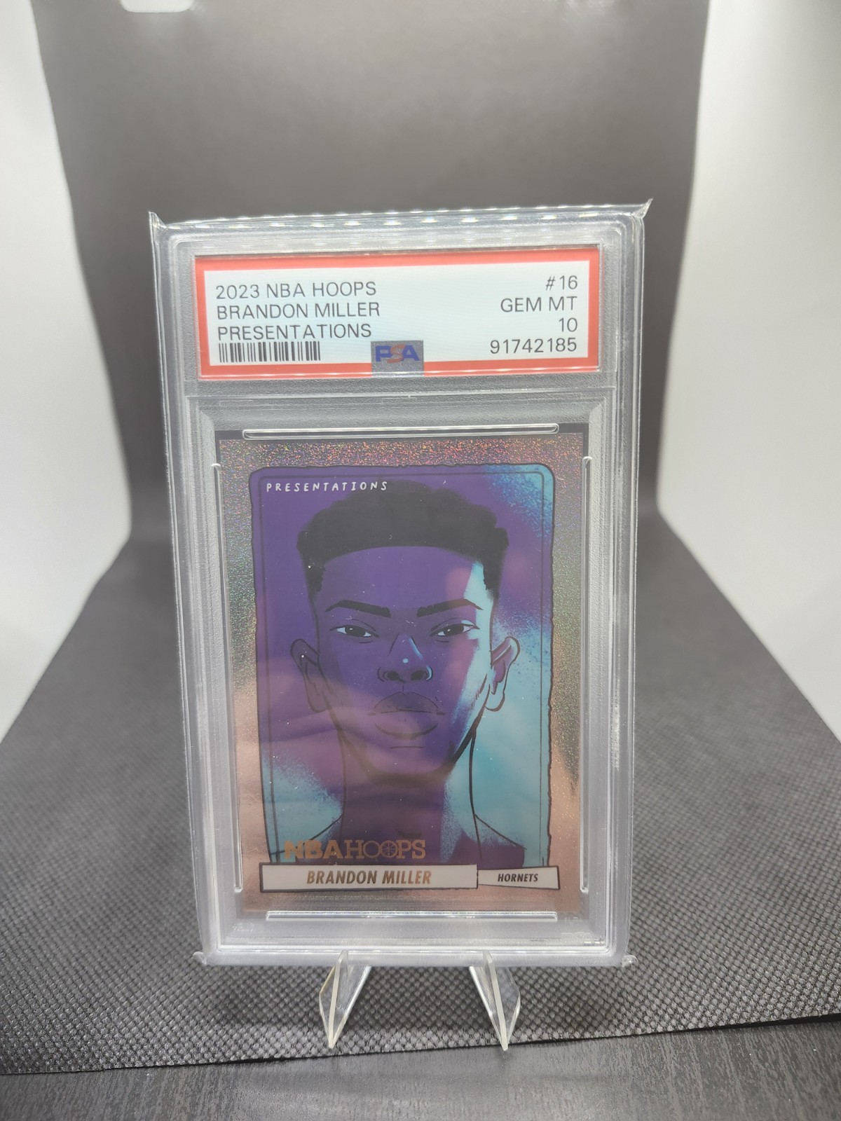 2023 NBA Hoops Brandon Miller #16 Presentations (RC) PSA 10
