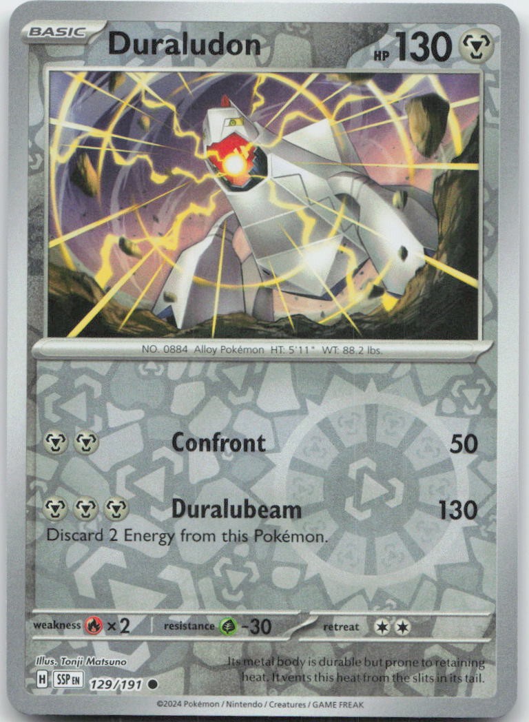 Pokemon : Duraludon Surging Sparks 129/191 : C Reverse Holo