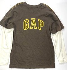 New With Tags Gap Kids Boys Arch Logo Long Sleeve Tee Shirt sz 14-16