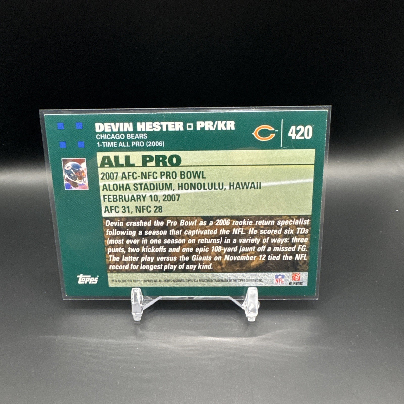 2007 Topps - All-Pro Devin Hester #420