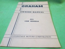 1938 Graham-Paige Original Owners Manual ALL MODELS Reference Book BOOKLET VTG