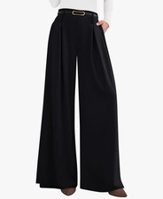 Womens Casual High Waisted Wide Leg Pants Belted Long Trousers cod 13