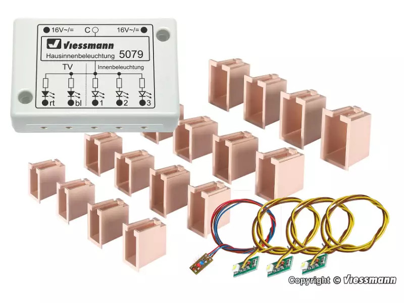 Éclairage intérieur LED Viessmann 5079 avec effet de télévision dynamique