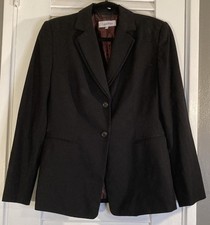 Calvin Klein Black Blazer Double Lapel 2 Button Jacket Women s Size 10 Vintage