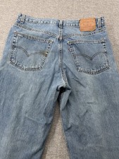 Vintage Levis Jeans Mens 36x37 Blue Relaxed Straight 550 Work USA Made Red Tab