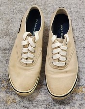 Vintage Ralph Lauren Woman's Polo Sport Beige Canvas Sneaker Size 8.5