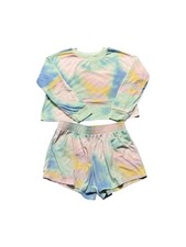 Art Class Girls Tie Dye Pajama Set Pastel Long Sleeve Shorts Size 10/12
