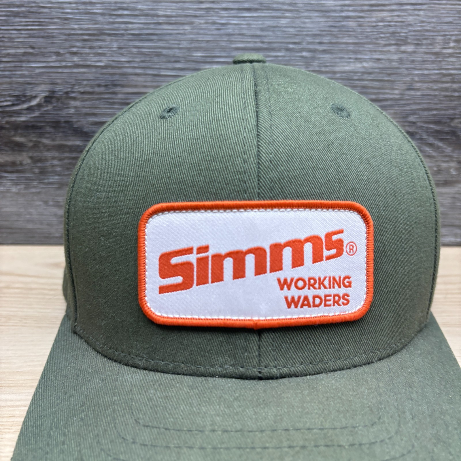Simms Hat Cap Snapback Green Working Waders Patch… - image 2