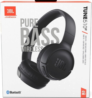 JBL Tune 510BT Wireless On-Ear Headphones Pure Bass 40Hr USB-C NEW