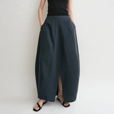 Toteme Front slit egg-shaped parachute skirt,...