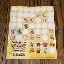 Rare Vintage Pokemon Stickers Kids R Us Pidgeot Weedle Oddish Not A Complete Set