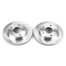 PowerStop Evolution Drilled Slotted Rotors Pair Front For Nissan 240SX