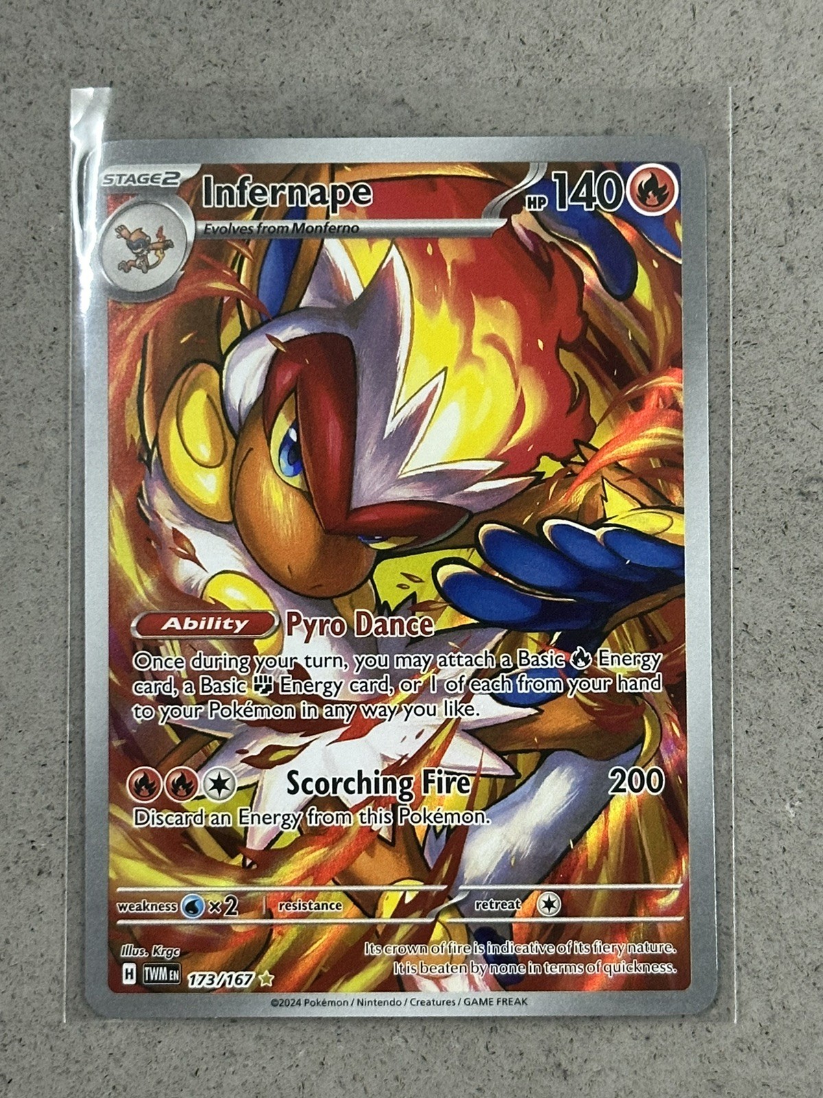 Infernape 173/167 Twilight Masquerade Illustration Rare Pokemon TCG