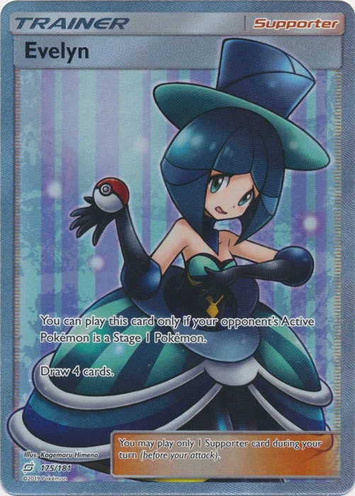 Lightly Played, English Pokemon Holo Evelyn - 175/181 - Full Art Ultra Rare SM -