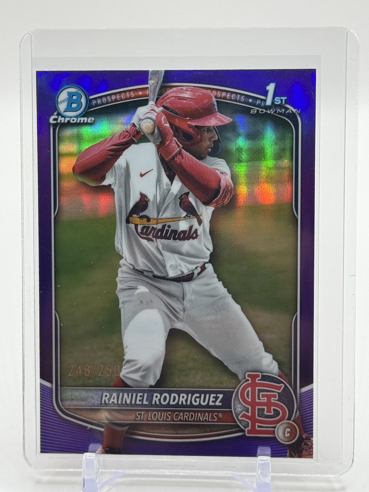 2025 Bowman Chrome BCP-200 Rainiel Rodriguez Prospects Purple /250 Cardinals