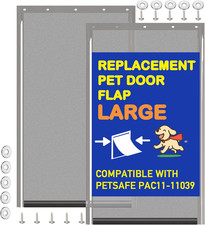 2 Pack Large Dog Door Replacement Flaps with Screws  Washers, Compatible with P