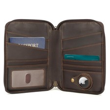 Polare Full Grain Leather Family Passport Wallet for 4 Passports, RFID Blocki...