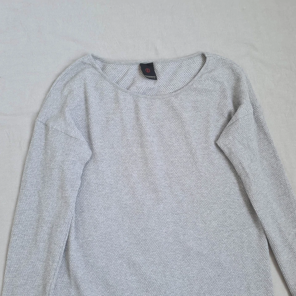 Vestido recto túnica corta gris tejido manga larga Penn & Ink NY para mujer Foto 2 de 4