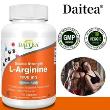 L-Arginine 1000 mg - Enhance Muscle Strength & Fitness - 120 Capsules