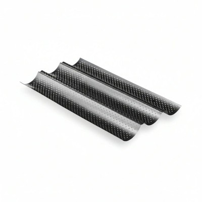 Baguette Baguetteform Blech für 3 Baguettes antihaft beschichtet Baguetteblech