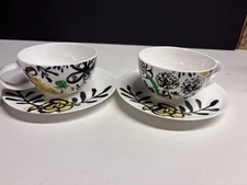 Penelope Dullaghan Crate And Barrel 2014 Coffee Cup & Saucer - Set of 2