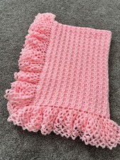New Soft Ballet Pink Hand Crocheted Baby Afghan/Blanket
