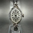 Seiko Watch Women 17mm Silver Dial Silver Tone Manual Oval Vinatge 21-7440 Runs