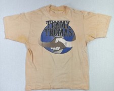 Vintage Timmy Thomas Graphic Tee XS Peach Faded Single Stitch Soul Funk Shirt 