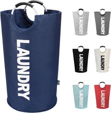 DOKEHOM 90L Large Laundry Basket, Collapsible Laundry Bag, Freestanding Tall Clo