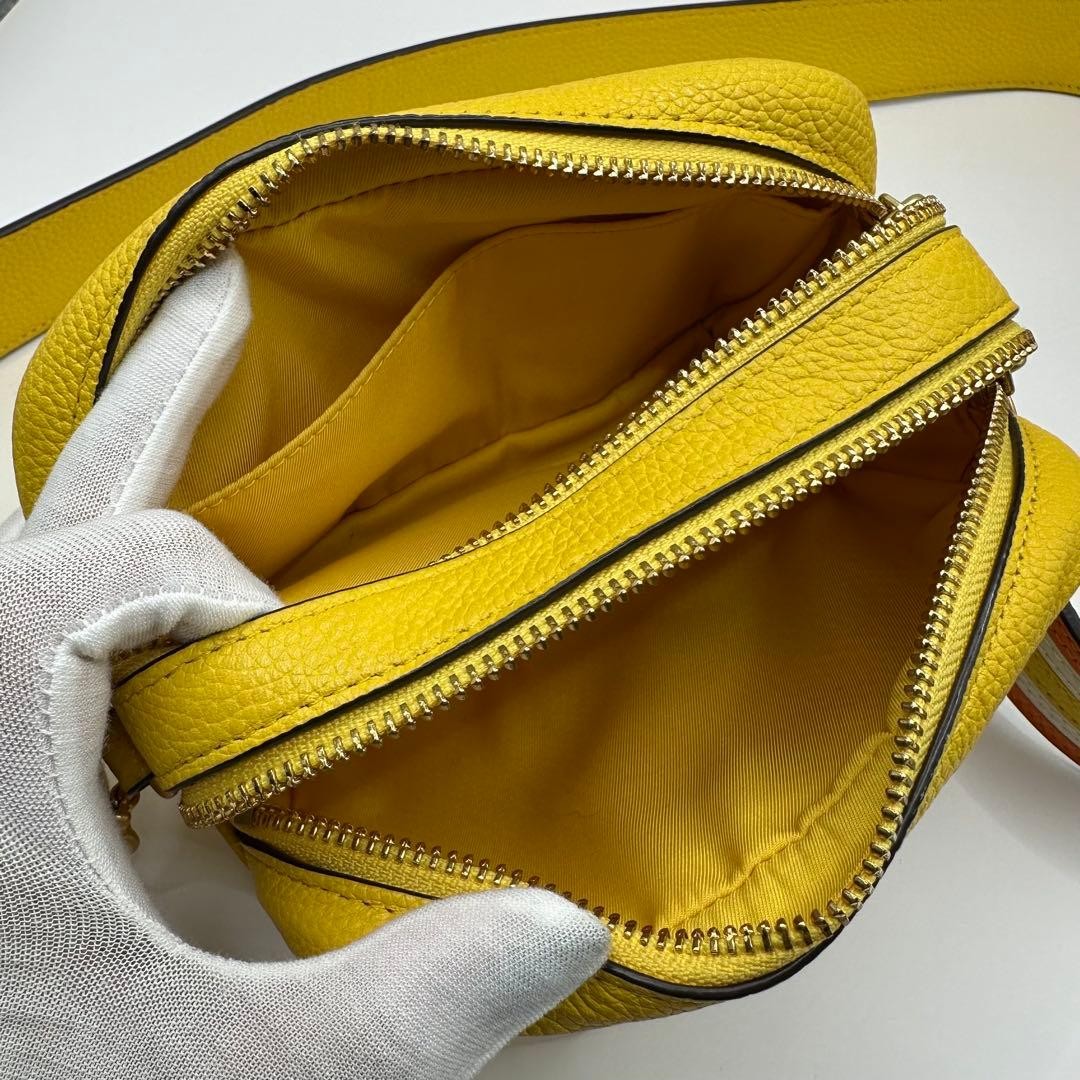 Tory Burch Perry Bombe Camera Bag Shoulder Bag Leather Yellow Women's From Japan thumbnail 20