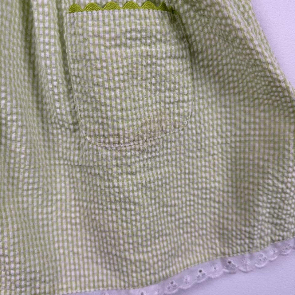 Carter's Vintage Seersucker Baby Toddler Dress 2T Green - Image 3 of 4