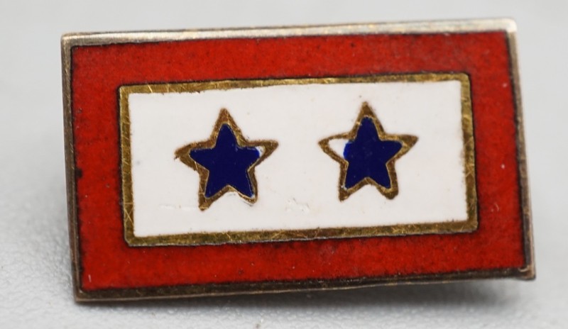 WWII 10K Gold Army, Navy, USMC 2 Sons In Service Home Front Pin 1.1 GRAM