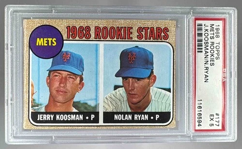 11616594 Nolan Ryan Jerry Koosman 1968 Topps #177 Mets RC Rookie Stars PSA 5